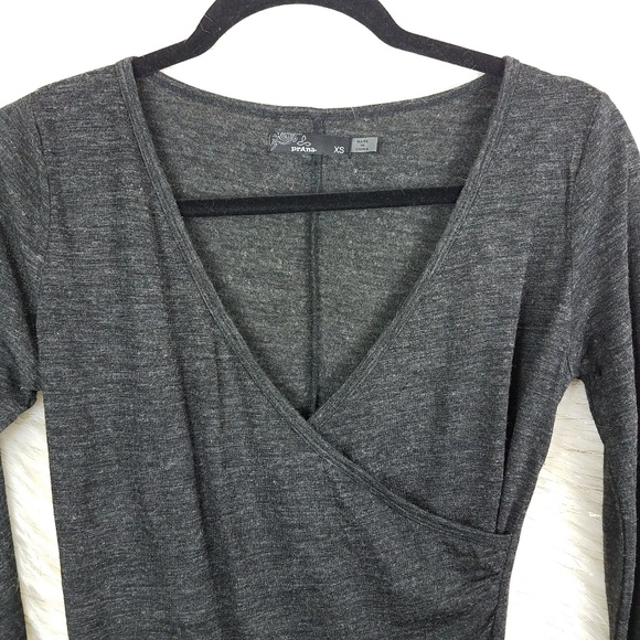 Prana fit & flair dress wrap top gray athletic XS - Picture 3 of 4